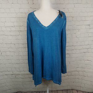 NWT Lane Bryant Blue Green Long Sleeve Top 14/16